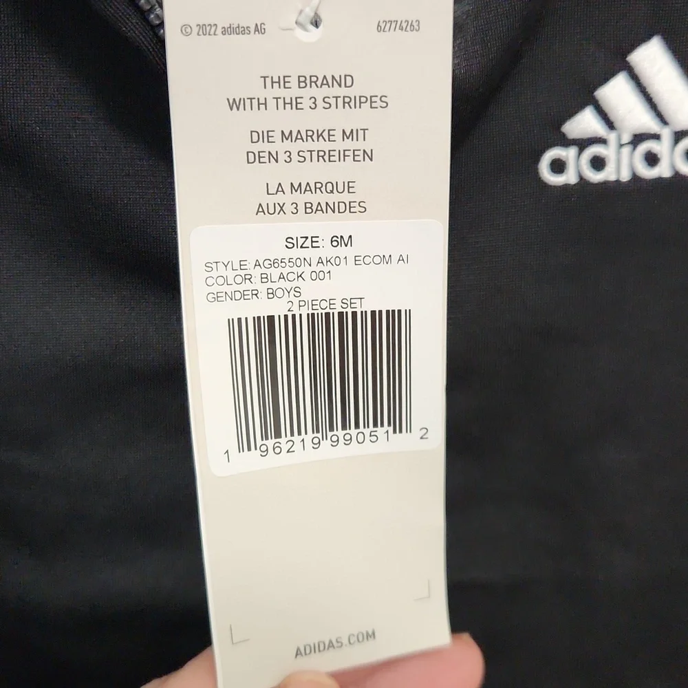 NWT Adidas Black Infant Track Jacket Size 6 months